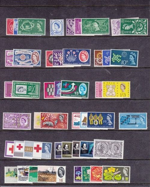 1957-1965 .PRE DECIMAL .28..UNMOUNTED MINT GB COMMEMS SETS