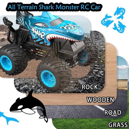 Remote Control Cars Toy Shark RC Monster Truck Toy Vehicle Electric Off Road Car — image 5