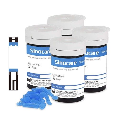 sinocare Safe AQ Angel Diabetes Strips/Blood Glucose 1 count (Pack of 100) 