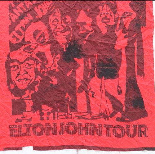 RARE The Fantastic Elton John Group Early 70s Tour Banner Flag 1970s 45” x 52” — image 3