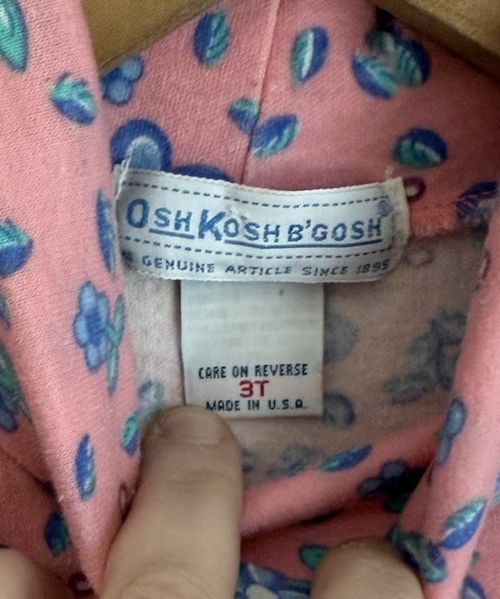 Vintage Osh Kosh Dress Knit Turtleneck Ruffle Floral Girls Size 3T 3 — image 4
