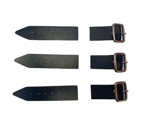 Sturdy Black Kilt Strap and Chrome Buckle with Leather Tab 1.25 Inch 3cm Wide x3 — image 1