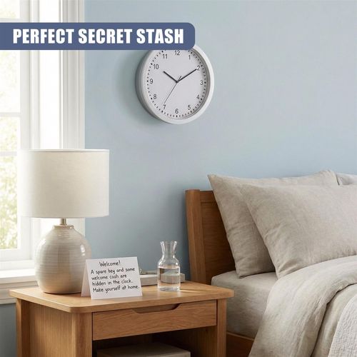 Secret Wall Clock Safe Hidden Compartment Stash Box Jewellery Cash Storage Gold — image 7