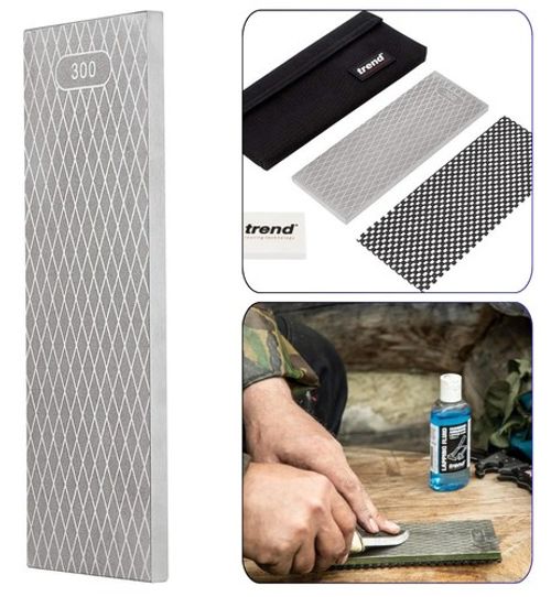 Trend Diamond Sharpening Stone Kit 8x3" Double Sided 300/1000 Grit DWS/CP8/FC