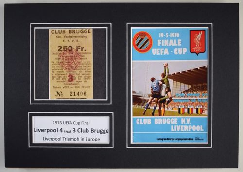 1976 UEFA Cup Final A4 Photo Ticket Display Football Programme Liverpool — image 2
