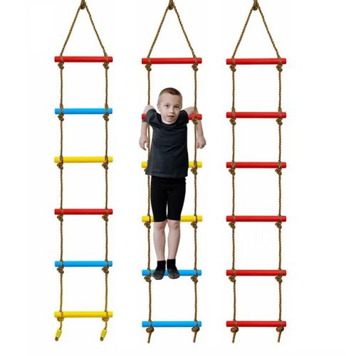 Kids Outdoor Climbing Ladder Frame Swinging Rope Ladder Garden Fun Activity Toy — image 10