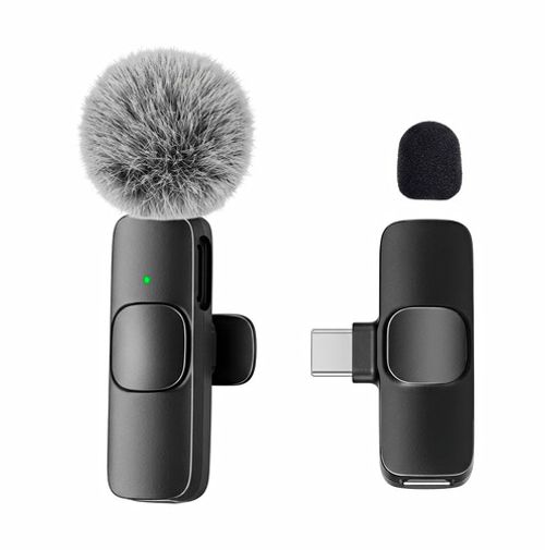 Wireless Lavalier Microphone 360° Omnidirectional Type-C Mic Phone Video Vlog