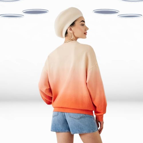 Ex Hush Women’s Sweatshirt Peach Ombre Organic Cotton Oversized (Defect) — image 3