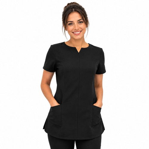 SIDE POCKET SPA BEAUTY HAIRDRESSING NAIL SALON MASSAGE THERAPIST TUNIC UNIFORM
