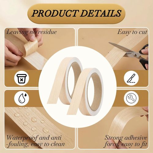 Wood Grain Edge Banding Tape 2cm×10m Self-Adhesive Trim 2 Rolls — image 4