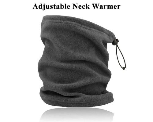 Neck Warmer Winter Snood Tube Thermal Fleece Motorbike Cycling Mask Unisex Black