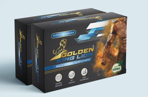 12x Golden King Lion 500mg Herbal High Strength Supplement Capsule Pills For Men