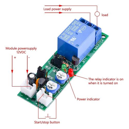 12V Infinite Cycle Delay Time Timer Relay Turn ON OFF Switch Loop Module 0-24 Hr — image 7