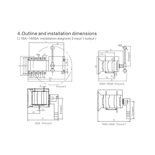 Industrial Automatic Transfer Switch 250A 4Poles 400VAC for AC Generator — image 11