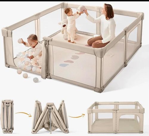 Sweeby Baby Playpen, 180x 200 cm Foldable Play Yard with Door — image 1