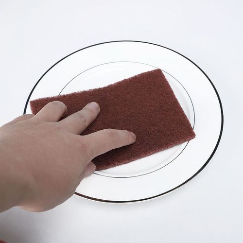 10pcs Scouring Pad Non-Scratch Scouring Sponge 6"x4" Scrub Pads Brown — image 4