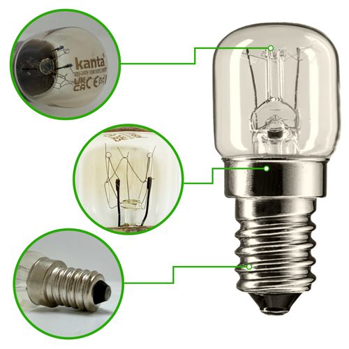 2 Pack Oven Bulbs Lamp Light Screw 15W 220-240V SES E14 300°c Bulb Cooker — image 8