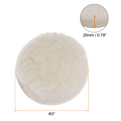 10pcs Wool Buffing Pads 3" Dia Polishing Pad Polishing Buffing Pad Hook & Loop — image 2