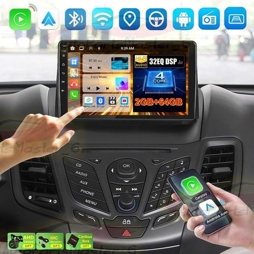 FOR FORD FIESTA 2009-2016 ANDROID 15 APPLE CARPLAY CAR RADIO STEREO HEAD UNIT FM