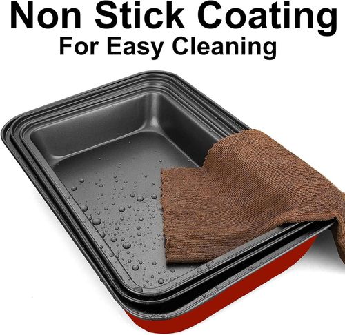 🔥3 PIECE LARGE NON STICK OVEN BAKING ROASTING PAN DISH ROAST TIN TRAYS SET BAKE — image 8