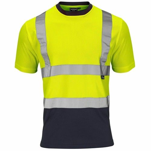 Hi-Vis 2 Tone Workwear Safety Site Short Sleeve Crew Neck T-Shirt