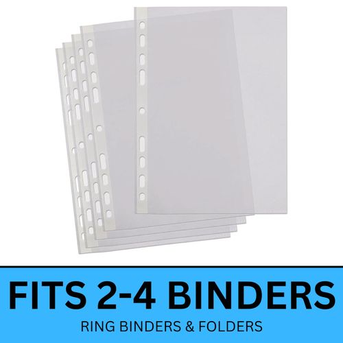 A4 Heavy Duty Clear Plastic Wallets Punched Pockets 11-Hole Poly Sleeves Filing — image 17