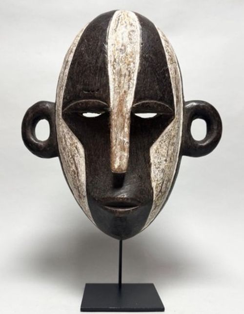 Antique Boa Pongdudu War Mask Congo DRC African Tribal Art Hand Carved Wood