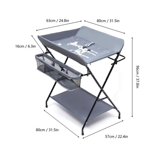 Baby Changing Table Folding Infant Massage Table Nappy Diaper Station+Storage — image 2