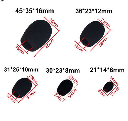 10Pcs  Mini Sponge Foam Microphone Headset Sponge Windscreen Mic Cover 6-8mm.