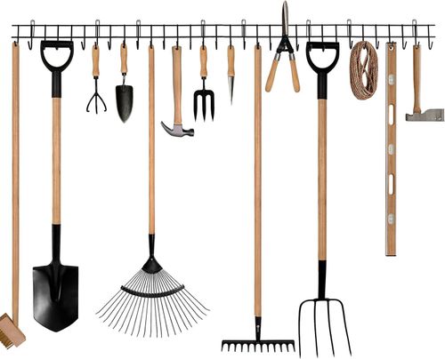 Garden Tool Rack Garage Tool Organiser Holder Wall Mount Heavy Duty Hook Storage — image 1