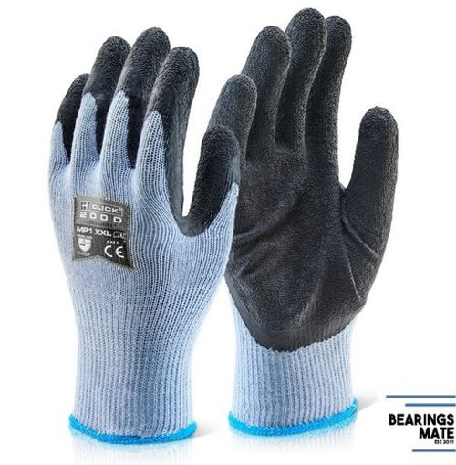 10 x Click 2000 MP1 Multi Purpose Gloves - Latex Palm Coated Builders Grip NEW!!