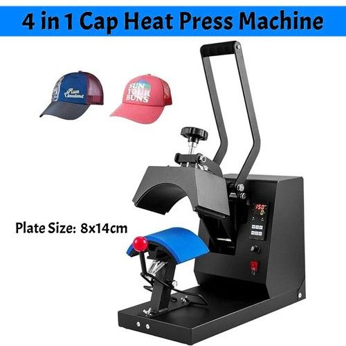 CAP Heat Press Machine 8x14cm Heat Transfer Sublimation Hat Printing Mach UK