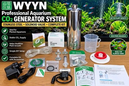 Professional Aquarium CO₂ Generator Stainless Steel Solenoid Valve  Complete Kit