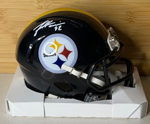 James Harrison Signed Pittsburgh Steelers #92 Mini Helmet SWAU Certified