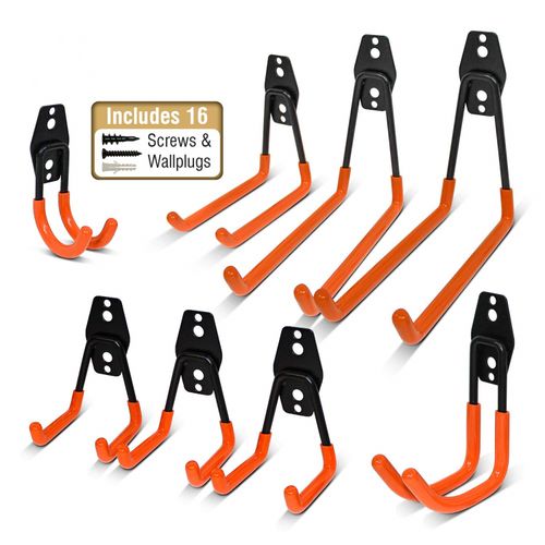 8 Pack Garage Hooks Heavy Duty Wall Mount Utility Hooks Hangers for Garden Tools — image 3
