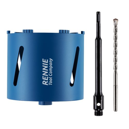 Diamond Core Drill Bit Set Includes Long SDS Adapter + Pilot Drill Hole Cutter — image 1