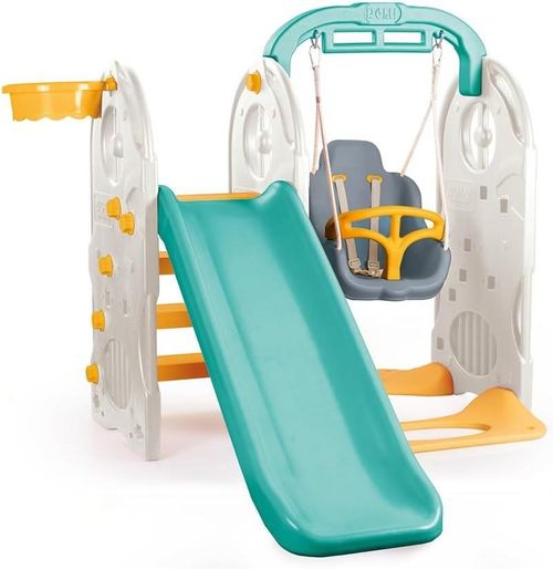 Kids Garden Playground Set, DOLU 4-In-1 Climbing Frame, Swing and Slide Playset — image 1