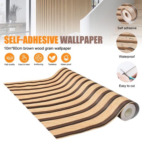 10M Self-Adhesive 3D Effect Wooden Slat Wall Panel Peel&Stick Easy DIY Wallpaper — image 4