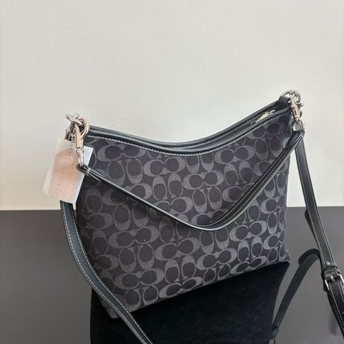 Coach CDE44 Laurel Signature Denim Leather Black outlet New from Japan — image 4