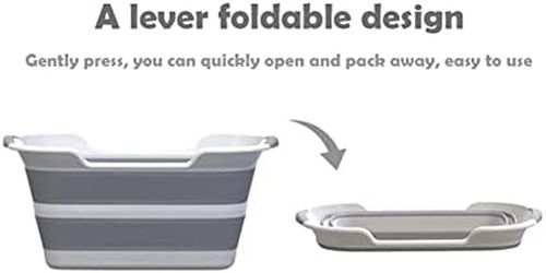 Folding Baby Shower Bathtub Portable Pet Dog Bath Tub Laundry Storage Basket — image 4
