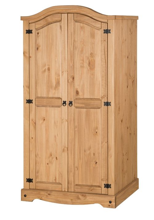 Corona Wardrobe 2 Door Arch Top Solid Wood Mexican Pine Wooden Double Robe — image 2