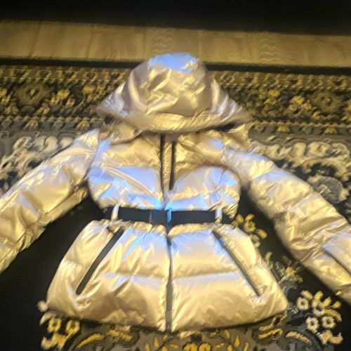 Zara Ski Collection Women’s Gold Hooded Belted Ski Jacket S Zipped Pockets