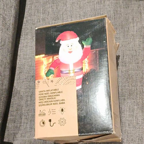 Inflatable Illuminated Santa Claus Christmas Decoration 122cm Red/White/Green