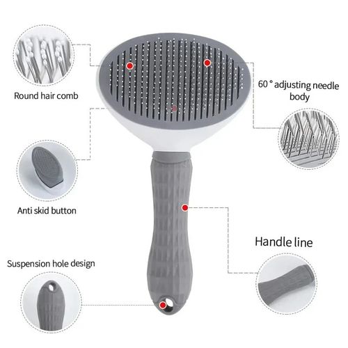 Dog Brush Cat Comb Self Cleaning Pet Hair Remover Brush For Dogs Cats Grooming — image 6