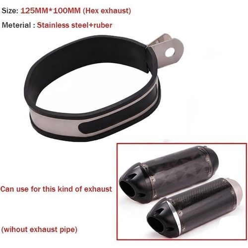 Stainless Motorcycle Exhaust Clamp Mount Bracket Fixed Ring Hanger Support — image 7