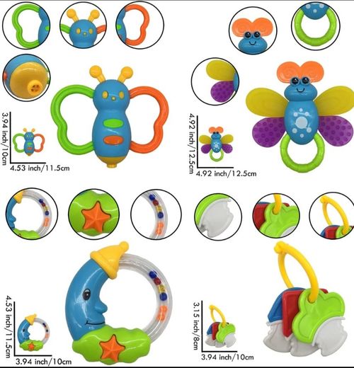  Baby Rattles Toys Set Infant Grab Shake Rattle Toys 18 Months Sensory  — image 6