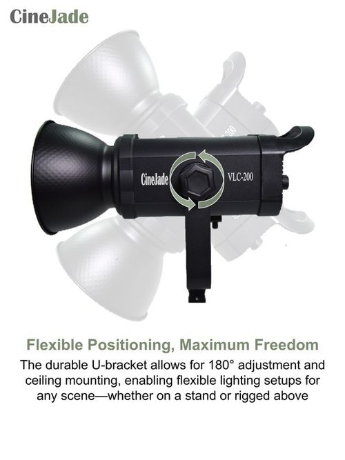 Cinejade VLC-200W Bi-Colour COB Studio LED Video Light, Godox equivalent — image 5