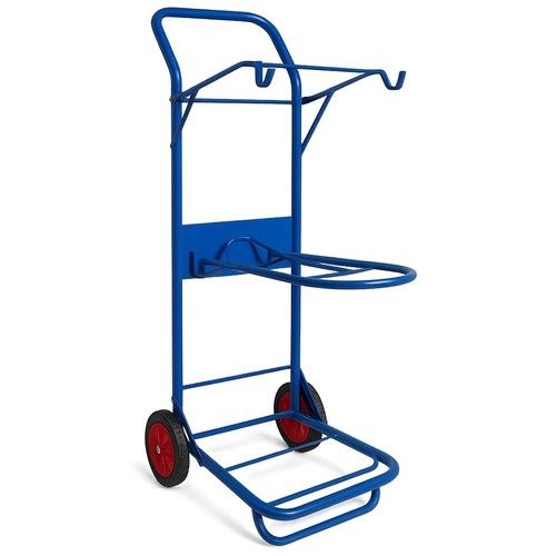 Folding Saddle Rack Trolley Blue (Horse Tack Carrier Cart Rug Rail Hooks)