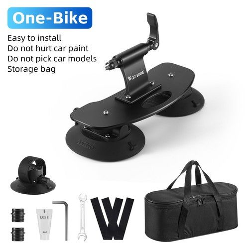 WEST BIKING Bicycle Rooftop Carrier Rack Car Roof Vacuum Suction Cup Bike Rack