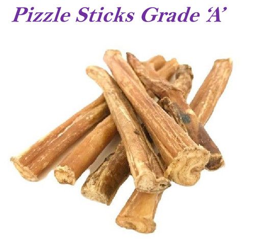 Beef Bull Pizzle Sticks Grade 'A' 100% Natural Chew Dog Treat approx 12cm long